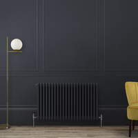 Röhrenheizkörper horizontal,  in Dark Charcoal (3-Säulen) - Größe wählbar – Regent Hudson Reed