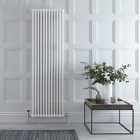 Rippenheizkörper Stahl 2338W 1800x563mm Vertikal 3-lagig Industriedesign Röhrenheizkörper Weiß,  von Hudson Reed