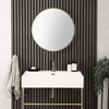 Runder Badspiegel 60cm mit Rahmen in gebürstetem Gold,  wandmontiert - Hudson Reed
