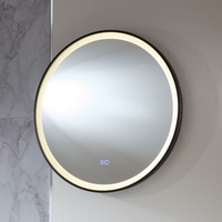 Runder Wandspiegel mit LED- Beleuchtung 600mm Schwarz - Camila von Hudson Reed