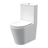 Rundes Stand-WC mit aufgesetztem Spülkasten inkl. Sitz mit Absenkautomatik in Weiß - Hudson Reed