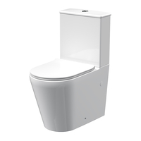 Rundes Stand-WC mit aufgesetztem Spülkasten inkl. Sitz mit Absenkautomatik in Weiß - Hudson Reed