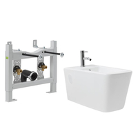 Sandford - Wand-Bidet Komplettset mit Rahmen,  Armatur & Ablauf