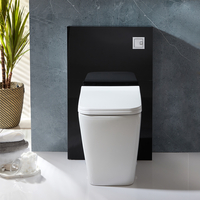 Sanitärmodul 50cm in Schwarz mit Stand-WC in Weiß (Sitz mit Absenkautomatik) - Saru Hudson Reed