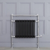 Schwarzer traditioneller Handtuchheizkörper,  elektrisch,  930mm x 790mm x 155mm mit 800W Heizstab - Elizabeth