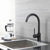 Schwenkbare Küchenarmatur in Schwarz und Chrom,  von Hudson Reed