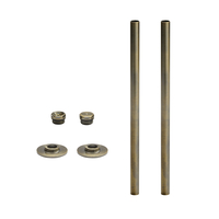 Set für Heizkörper inkl. Rohrverbindungen,  Blindstopfen & Entlüftungsventil,  in gebürstetem Messing - Hudson Reed