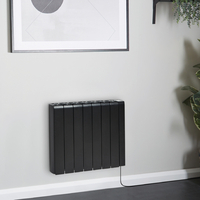 Smart Wandheizung mit Keramikkern & EU Stecker 2000W,  570mm x 714mm Schwarz,  Direktheizung - Kera Hudson Reed