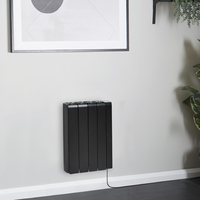 Smarte Wandheizung in Schwarz,  Keramikkern & EU-Stecker,  1000W 570mm x 444mm - Kera Hudson Reed