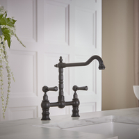 Spültisch-Brückenarmatur (gerade),  inkl. schwenkbarem Hahn (gerade) – Schwarz – Elizabeth Hudson Reed