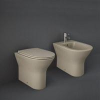 Stand WC & Bidet-Set in Cappuccino,  ohne Spülrand inkl. Sitz mit Absenkautomatik – Rak Feeling x Hudson Reed