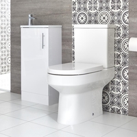 Stand-WC & Slimline Stand-Waschtisch Set,  Unterschrank B 400mm Farbe wählbar