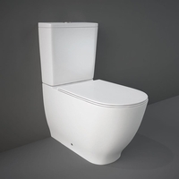 Stand-WC aufgesetzter Spülkasten Sitz mit Absenkautomatik Glanz-Weiß - RAK Moon x Hudson Reed
