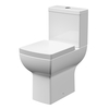 Stand-WC erhöht mit aufgesetztem Spülkasten inkl. Sitz mit Absenkautomatik,  eckig - Hudson Reed