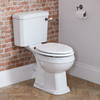 Stand WC erhöht mit aufgesetztem Spülkasten,  Toilettensitz in Weiß,  Farbe des Griffes in Schwarz,  Chrom,  Gold,  Bronze - Richmond Hudson Reed