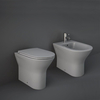 Stand WC in Mattgrau,  ohne Spülrand mit Sitz & Bidet-Set – Rak Feeling x Hudson Reed