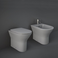 Stand WC in Mattgrau,  ohne Spülrand mit Sitz & Bidet-Set – Rak Feeling x Hudson Reed