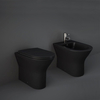 Stand WC inkl. Sitz & Bidet-Set in Mattschwarz,  ohne Spülrand – Rak Feeling x Hudson Reed