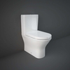Stand-WC klein aufgesetzter Spülkasten ohne Spülrand Sitz mit Absenkautomatik & überlappendem Deckel Glanz Weiß – RAK Resort x Hudson Reed