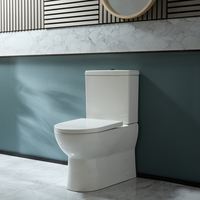 Stand-WC mit aufgesetztem Spülkasten & Spülknopf in Schwarz - Modernes Design - Weiß - Keramik - Hatfield von Hudson Reed