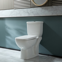 Stand-WC mit augesetztem Spülkasten & Spülknopf in Schwarz – Weiß - Easton von Hudson Reed