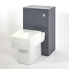 Stand-WC mit verkleidetem Spülkasten,  grau,  800mm x 500mm – inkl. Spülkasten und Sitz mit Absenkautomatik – Atticus