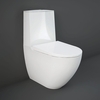 Stand-WC ohne Spülrand aufgesetzter Spülkasten & Sensorspülung - Sitz mit Absenkautomatik Glanz-Weiß - RAK Des x Hudson Reed