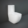 Stand-WC ohne Spülrand aufgesetzter Spülkasten & Sitz mit Absenkautomatik Glanz-Weiß - RAK Illusion x Hudson Reed