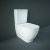 Stand-WC ohne Spülrand aufgesetzter Spülkasten & Sitz mit Absenkautomatik Glanz-Weiß - RAK Moon x Hudson Reed