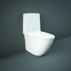 Stand-WC ohne Spülrand aufgesetzter Spülkasten & Sitz mit Absenkautomatik Glanz-Weiß - RAK Sensation x Hudson Reed