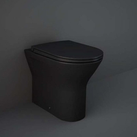 Stand-WC ohne Spülrand Sitz mit Absenkautomatik 400mm x 360mm Mattschwarz – RAK Feeling x Hudson Reed