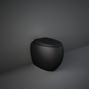 Stand-WC Oval in Matt Schwarz,  ohne Spülrand,  Sitz mit Absenkautomatik – RAK Cloud x Hudson Reed