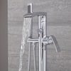 Standarmatur für Badewanne mit Handbrause,  Einhebelmischer & Wasserfallauslauf Chrom - Freistehende Wannenarmatur - Razor,  von Hudson Reed