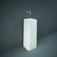 Standwaschbecken eckig 360mm ohne Hahnloch Glanz-Weiß – RAK Petit x Hudson Reed