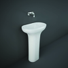 Standwaschbecken oval 1 Hahnloch 600mm x 350mm Glanz-Weiß – RAK Des x Hudson Reed