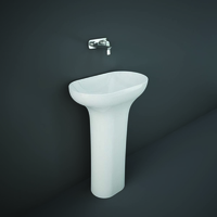 Standwaschbecken oval 1 Hahnloch 600mm x 350mm Glanz-Weiß – RAK Des x Hudson Reed