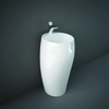 Standwaschbecken oval 490mm x 470mm 1 Hahnloch Glanz-Weiß – RAK Cloud x Hudson Reed