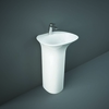 Standwaschbecken oval 550mm x 460mm 1 Hahnloch Glanz-Weiß – RAK Sensation x Hudson Reed