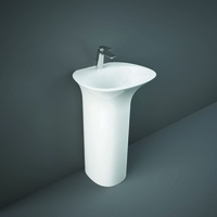 Standwaschbecken oval 550mm x 460mm 1 Hahnloch Glanz-Weiß – RAK Sensation x Hudson Reed