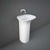 Standwaschbecken oval 550mm x 460mm ohne Hahnloch Glanz-Weiß – RAK Sensation x Hudson Reed