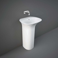 Standwaschbecken oval 550mm x 460mm ohne Hahnloch Glanz-Weiß – RAK Sensation x Hudson Reed
