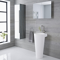 Standwaschbecken,  rund - 398mm x 498mm,  mit 1 Hahnloch – Covelly