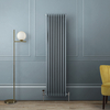 Säulenheizkörper vertikal,  3-lagig,  in Squirrel Grey - Größe wählbar – Regent Hudson Reed