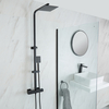 Teleskop-Duschsäule mit quadratischem Thermostat,  Handbrause und Duschkopf,  in Schwarz – Preto Hudson Reed
