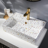 Terrazzo-Effekt Aufsatzwaschbecken - 500 x 350mm - 1 Hahnloch - Rechteckig - Sandford Hudson Reed