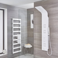 Thermostat-Duschpaneel für Badewannen mit Duschkopf,  Wannenfüller,  Handbrause und Körperdüsen Weiß - Upton
