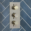 Thermostat für 2 Verbraucher,  Unterputz mit Umsteller,  Antikes Messing/Gold Finish - Mont Hudson Reed