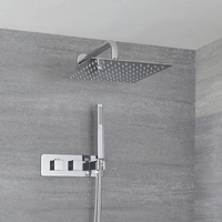 Thermostat mit Handbrause & 30x30cm Wand-Duschkopf,  Unterputz Wandmontage - Kubix,  von Hudson Reed