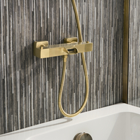Thermostat-Wannenarmatur (eckig) – satiniertes Gold - Tolima