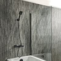 Thermostat-Wannenarmatur (eckig) mit Handbrause – Schwarz - Tolima